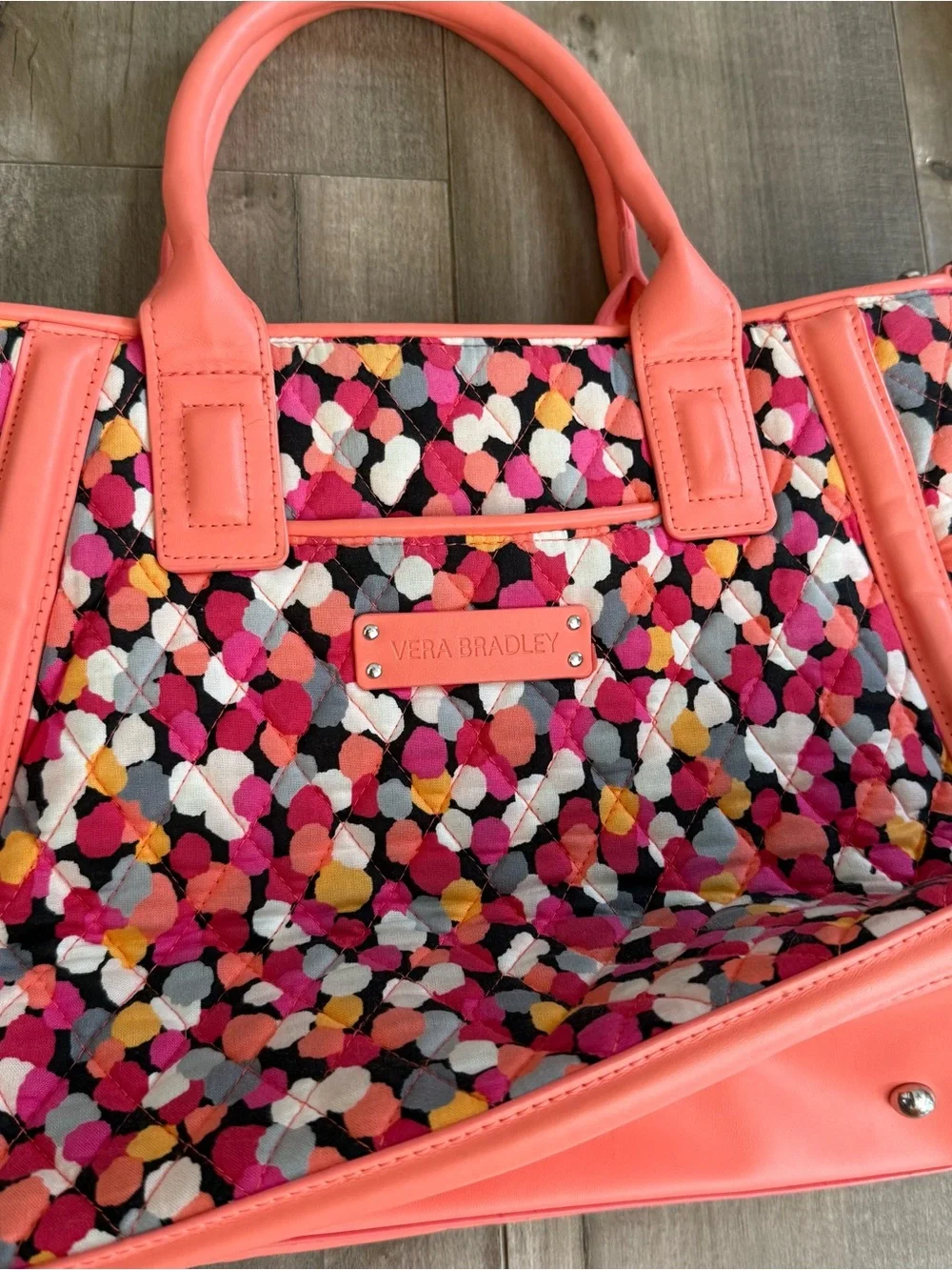 Vera Bradley Trapeze Tote Purse Pixie Confetti Color Summer Bag Crossbody Handle
